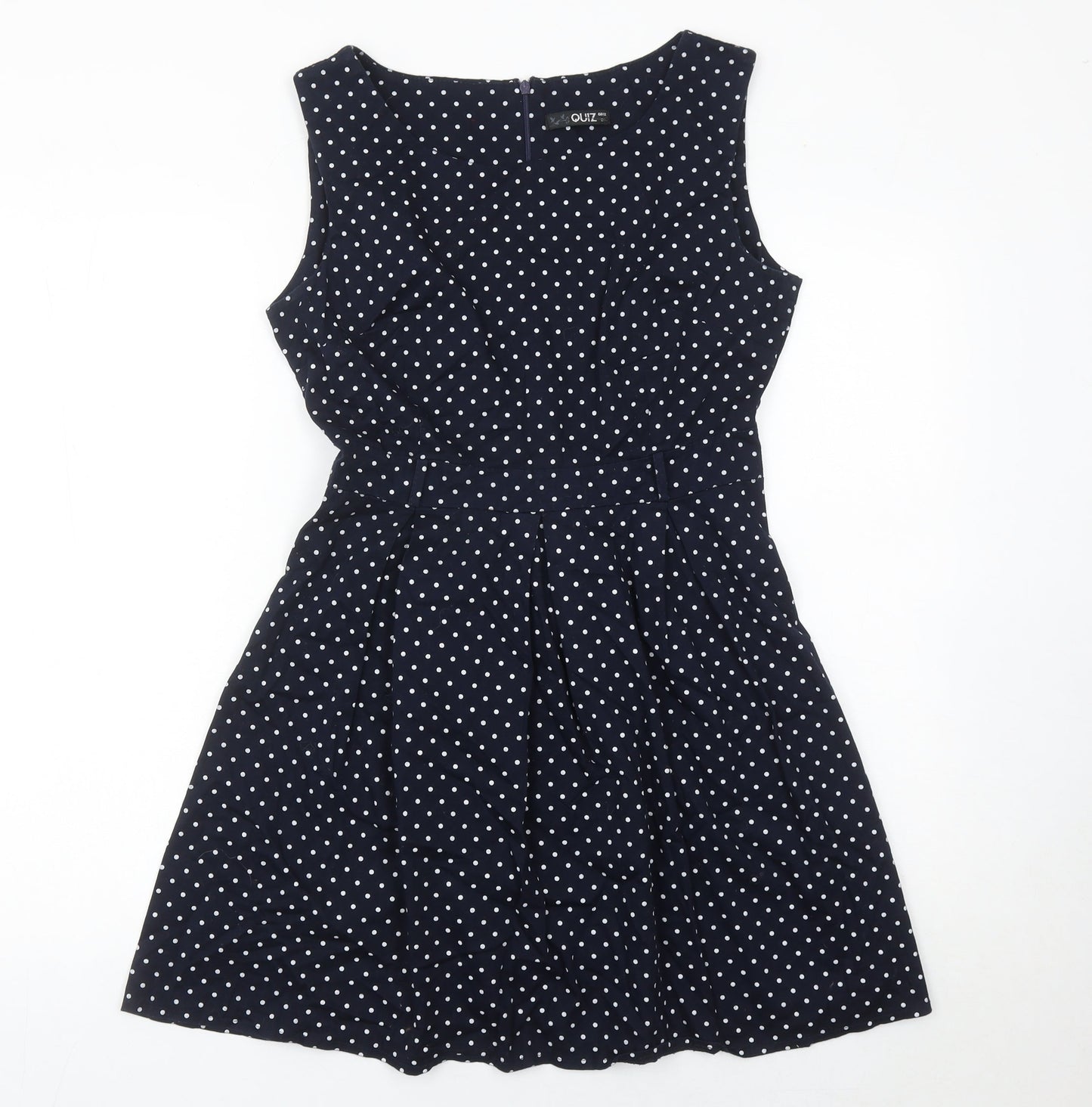Quiz Women’s Blue Polka Dot Fit & Flare Dress Size 12