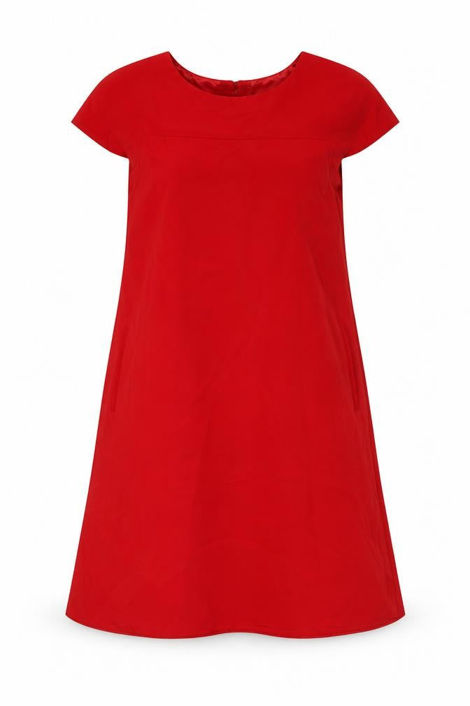 AGGI Women’s Red Shift Dress Size 8 Short Sleeve Round Neck