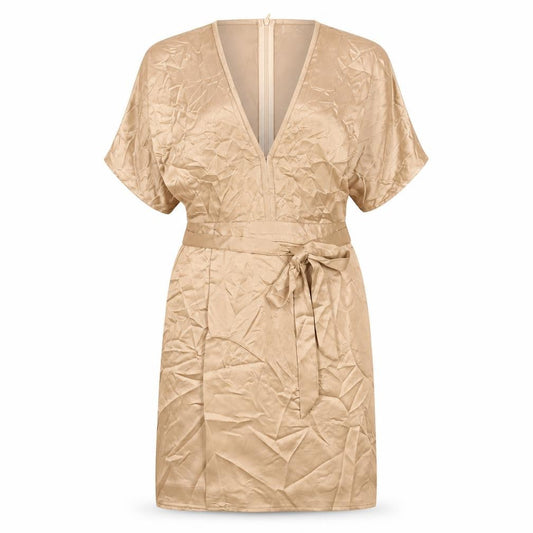 Missguided Women’s Beige Size 10 Wrap Dress Kimono Sleeve Short