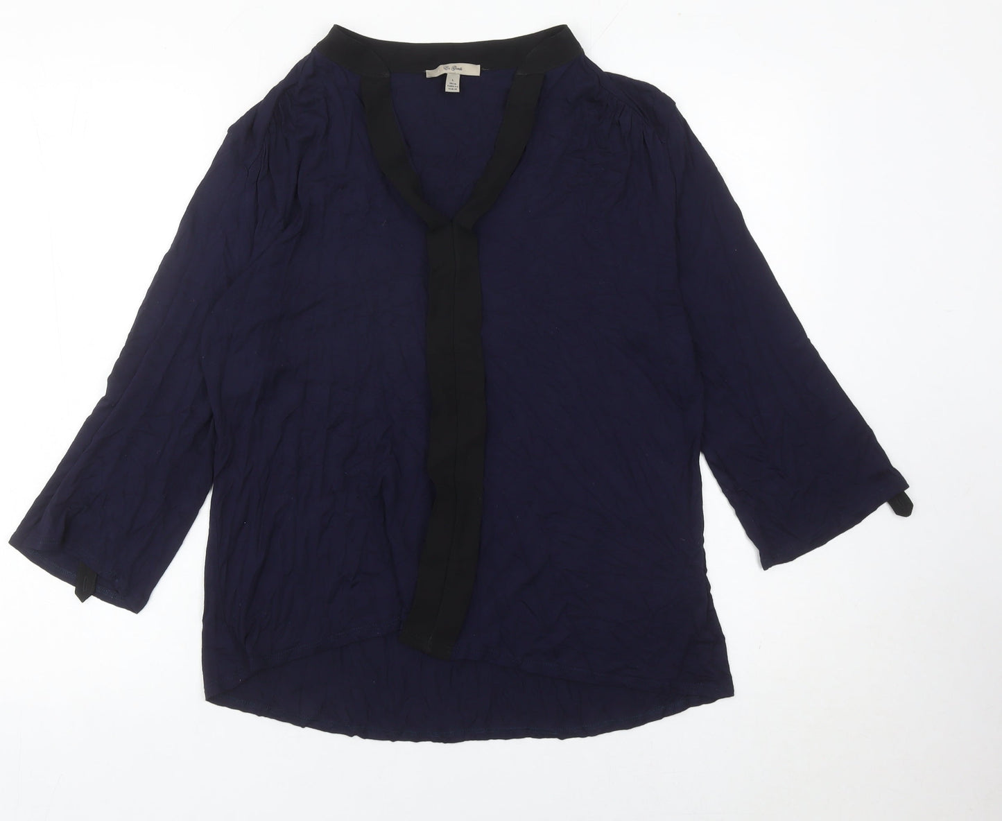 En Garde Womens Blue Size 14 Tunic Blouse 3/4 Sleeve V-Neck