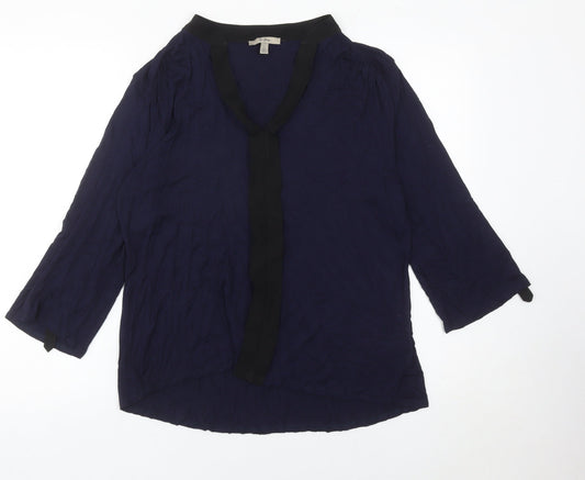 En Garde Womens Blue Size 14 Tunic Blouse 3/4 Sleeve V-Neck