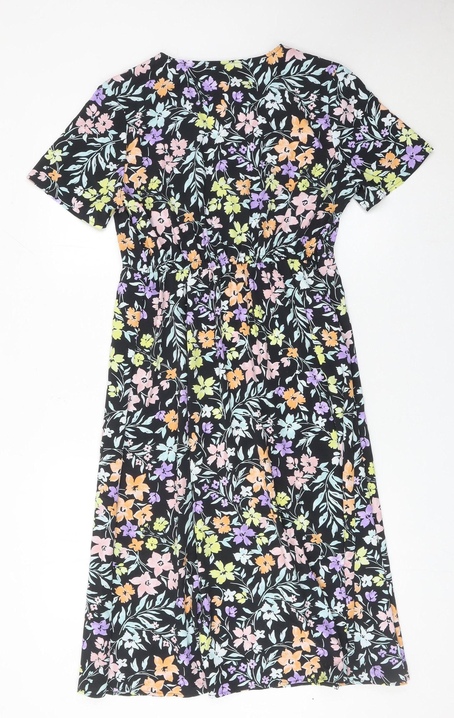 Bonmarché Women’s Multicoloured Floral A-Line Knee Length Dress Size 12