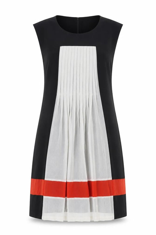 Next Women’s Black White Red Shift Dress Size 14 Sleeveless Knee Length