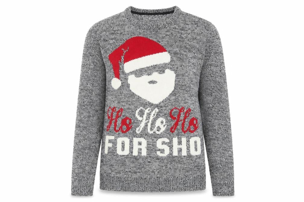 Ckh Womens Grey Christmas Pullover Jumper Size S Santa Graphic