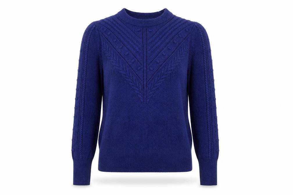 Marks & Spencer Women’s Blue Size 8 Cable-Knit Jumper