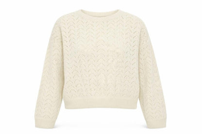 DIVIDED Womens Ivory Open-Knit Pullover Jumper Size 16