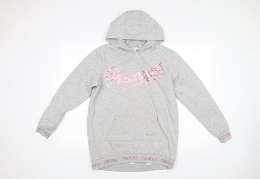 Pineapple Dance Studios Girls Grey Pullover Hoodie 12-13Y Logo Print Primark