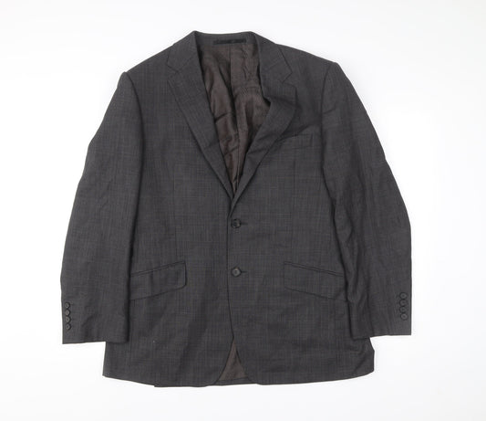 Marks and Spencer Mens Grey Wool Blazer Jacket 40 Chest Medium