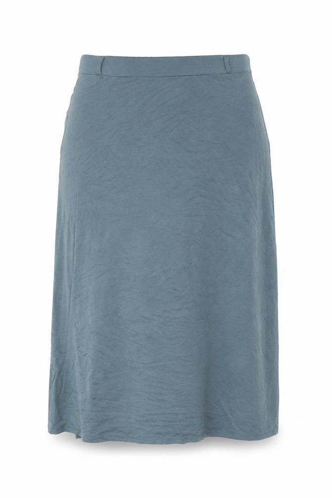 Woolovers Women Blue Midi Straight Skirt M Viscose Elastane