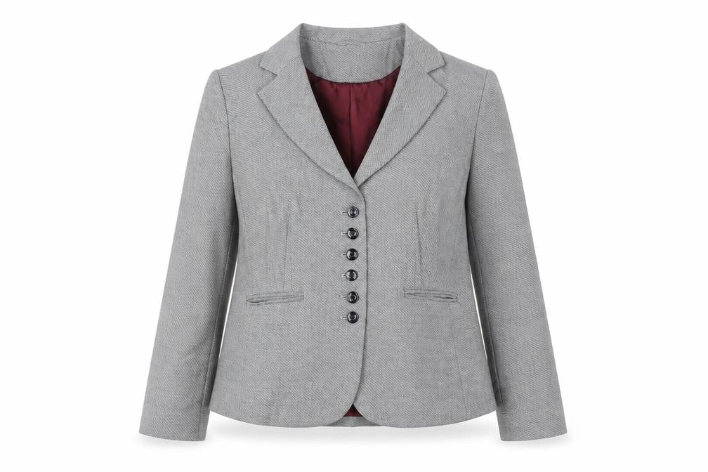 Papaya Women’s Grey Herringbone Blazer Size 16 Tailored Jacket