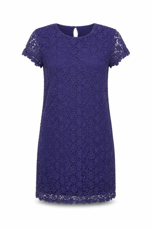 Joules Womens Blue Crochet Lace Shift Dress Size 12