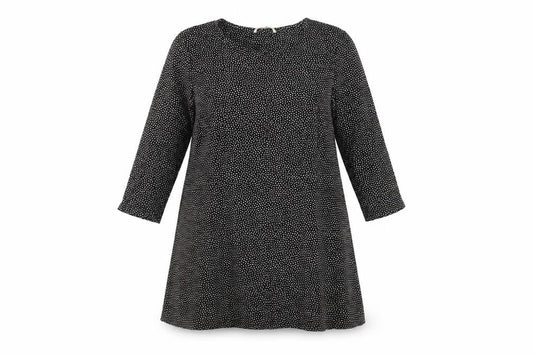 Tu Women Black Polka Dot A-Line Knee Length Dress Size 14