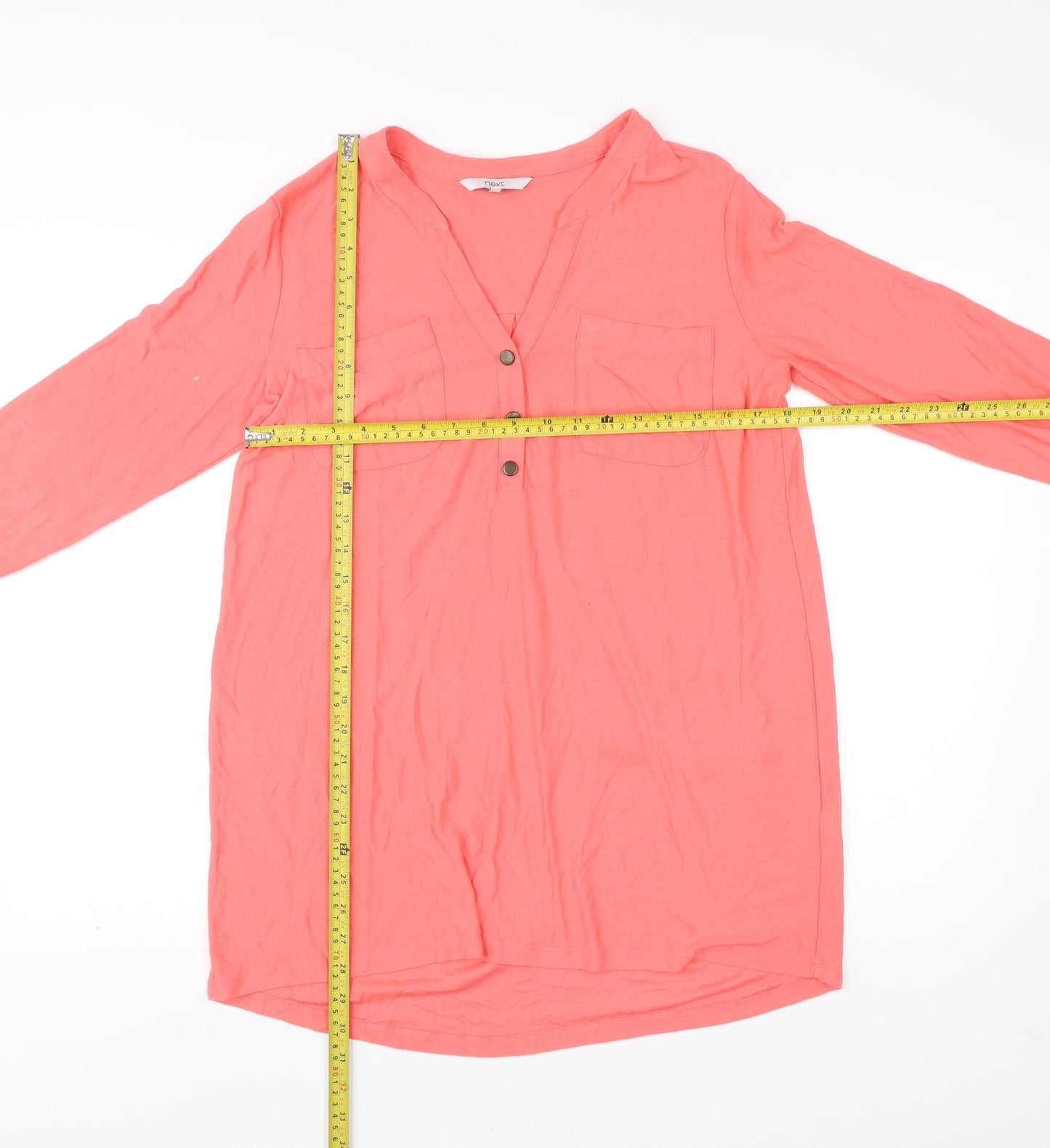 Next Women Pink Long Sleeve Tunic Blouse Size 14 Viscose