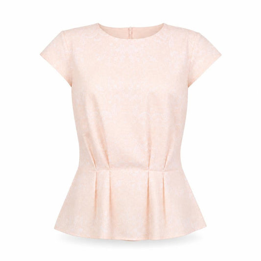 H&M Womens Pink Floral Blouse Size 8 Short Sleeve Tunic Top