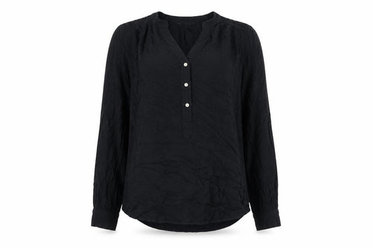 Marks and Spencer Womens Black Viscose Blouse Size 8 Tunic Style