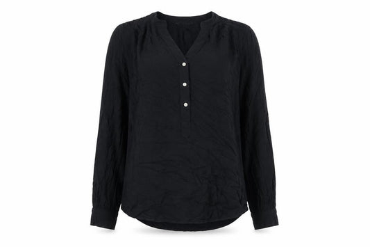 Marks & Spencer Womens Black Viscose Blouse Size 8 Tunic Style