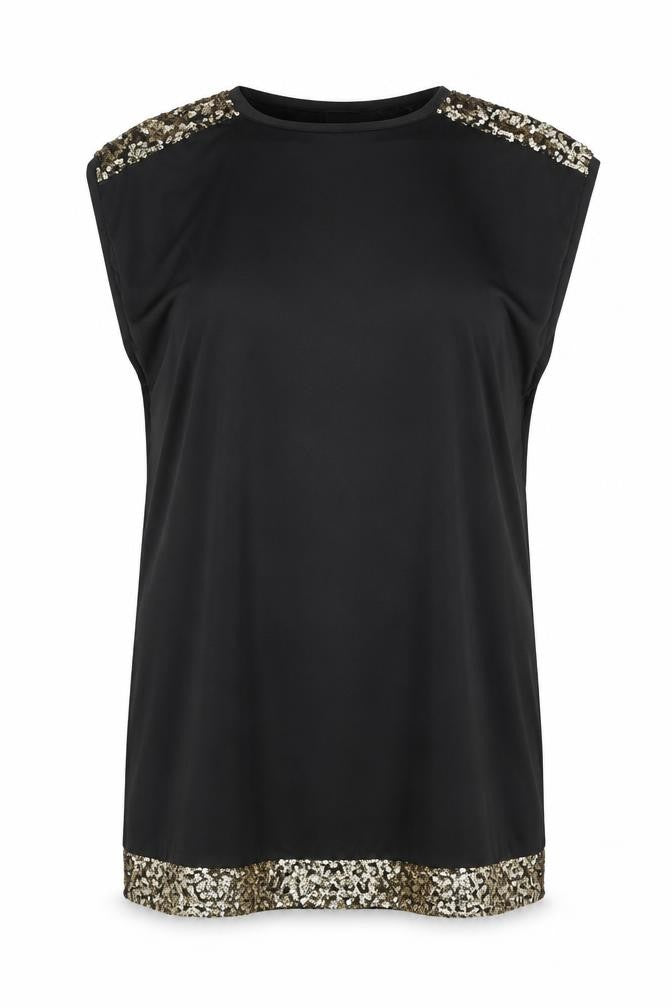 Yours Women Black Sequin Trim Plus Size 18 Shift Dress