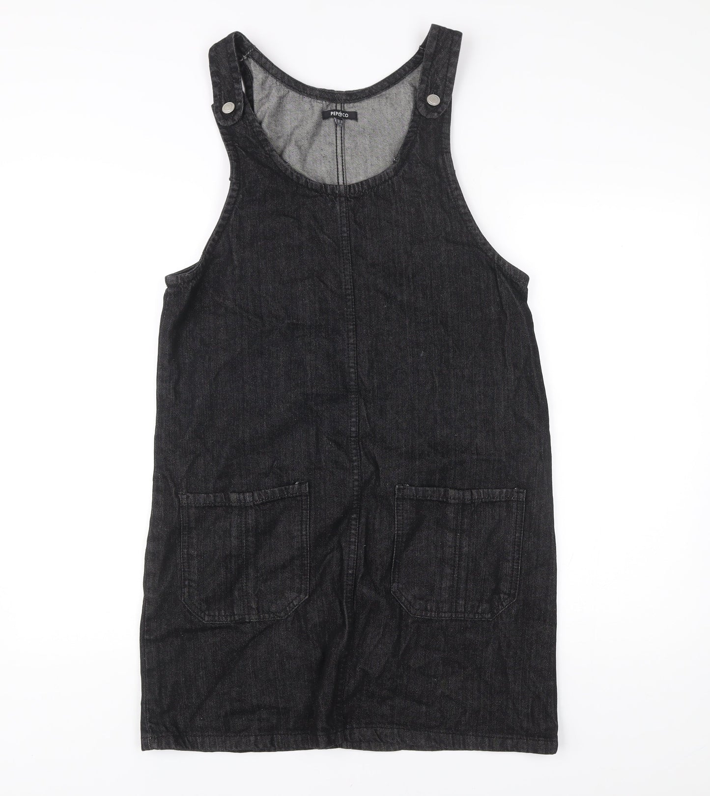 Pep&Co Women’s Black Denim Pinafore Dress UK 10 Casual