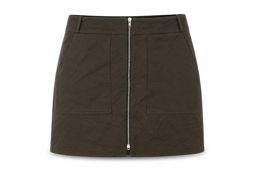 River Island Women’s Green Short Pencil Skirt Size 12 High Rise Zip