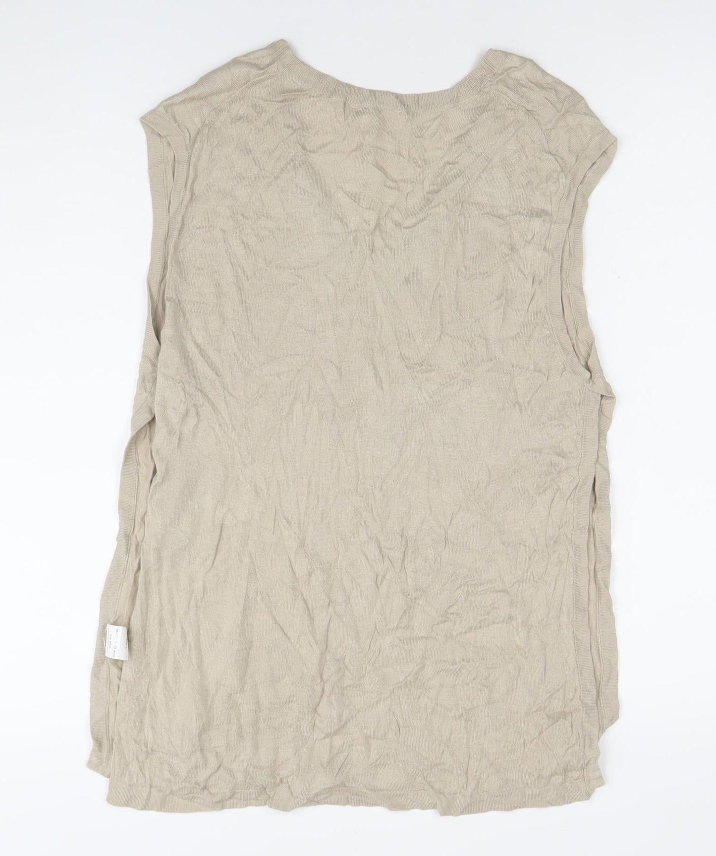 Intropia Women’s Beige Linen Sleeveless V-Neck Tank Top XS
