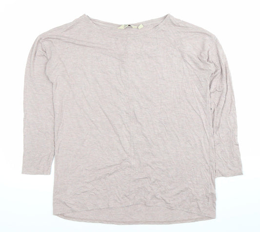 Arabella & Addison Womens Beige M Basic 3/4 Sleeve Jersey Top