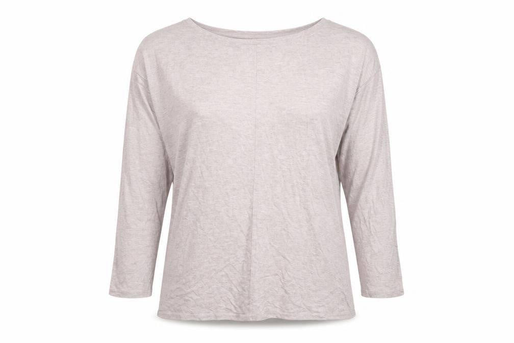 Arabella & Addison Womens Beige M Basic 3/4 Sleeve Jersey Top