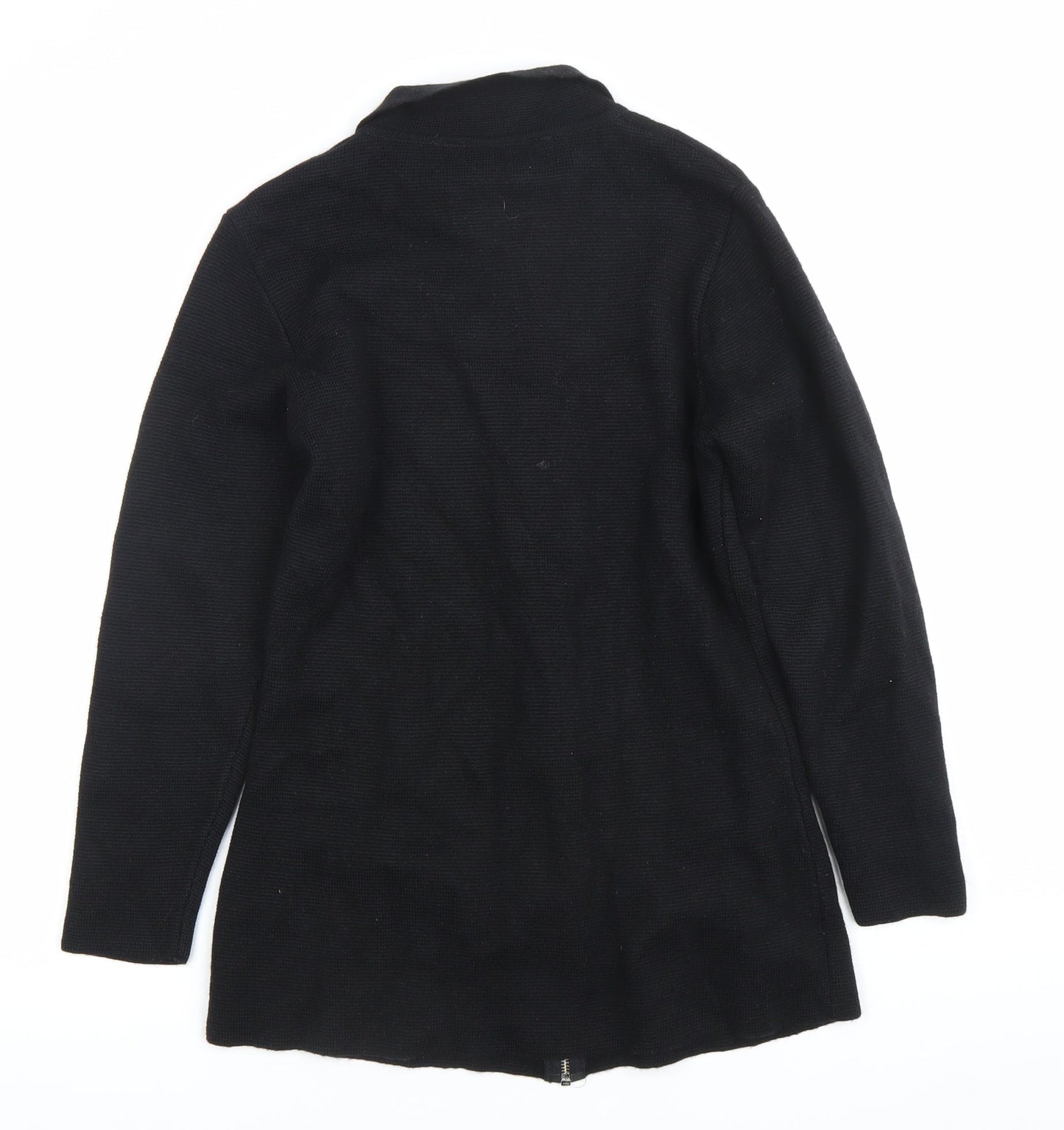 Marks and Spencer St Michael Womens Black Wool Zip Cardigan UK 10