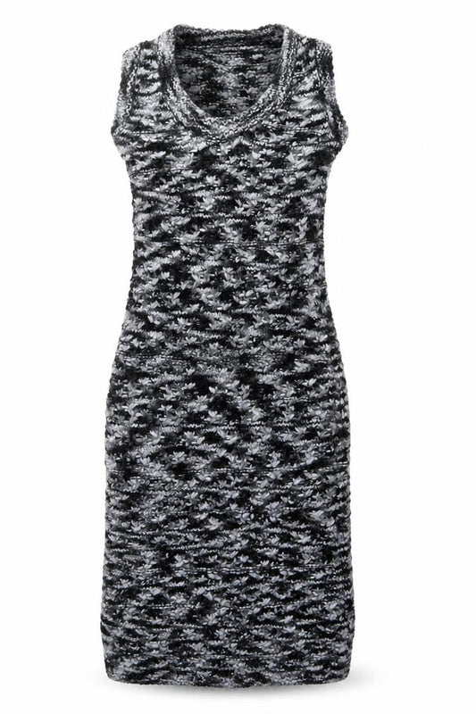 Zara Women’s Black Grey Knit Bodycon Dress Size 8 Sleeveless