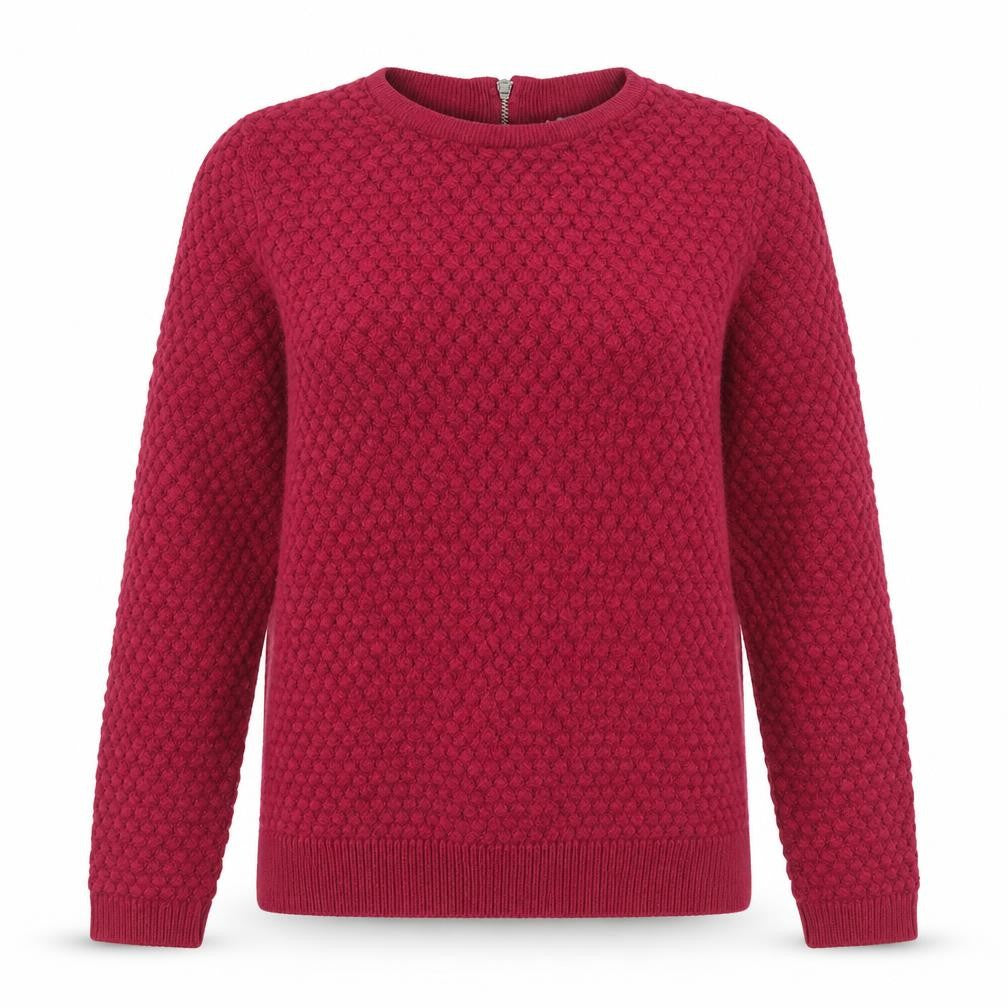 LCW Casual Womens Red Knit Pullover Jumper Size M Crew Neck