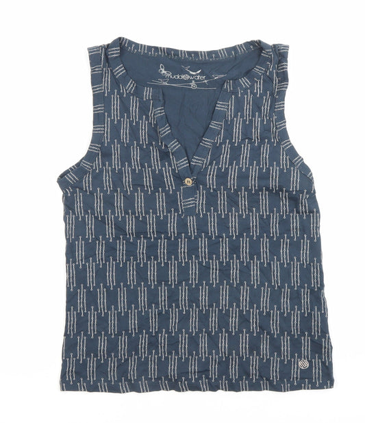 Mudd & Water Womens Blue Organic Cotton Tank Top Size 12 V-Neck