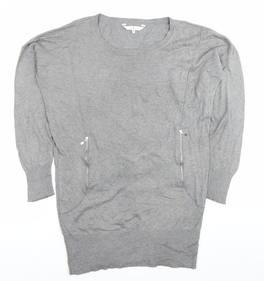 Jasper Conran Women’s Grey Tunic Jumper Size 12 Long Sleeve Knit