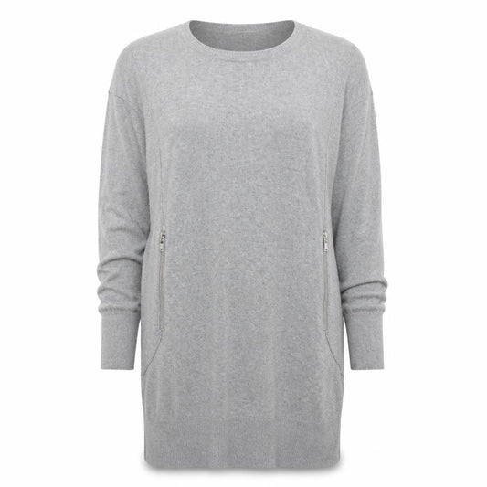 Jasper Conran Women’s Grey Tunic Jumper Size 12 Long Sleeve Knit