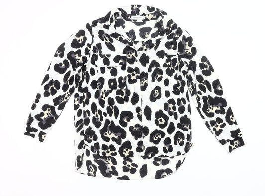 Voyelles Women’s Multicoloured Leopard Print Button-Up Shirt Size S