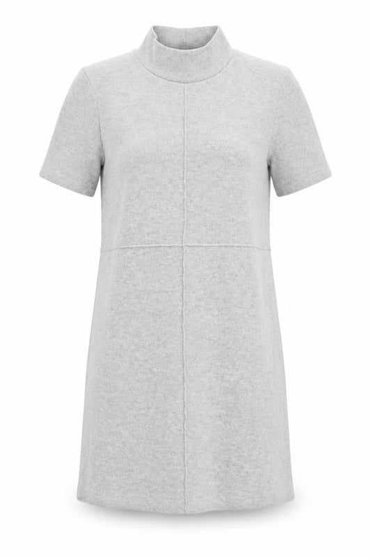 Zara Women’s Grey Knit Shift Dress Size 8 Mock Neck Short Sleeve