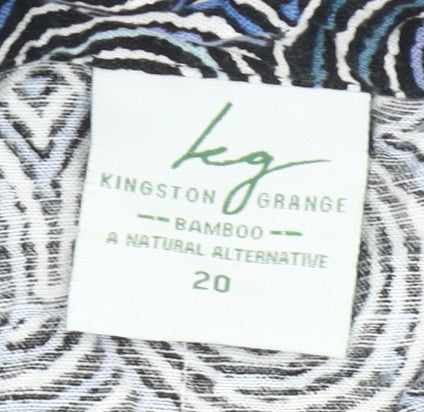 Kingston Grange Womens Multicoloured Sleeveless Button-Up Shirt Size 20 Bamboo Cotton