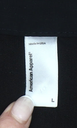American Apparel Women’s Black L Midi A-Line Polyester Skirt