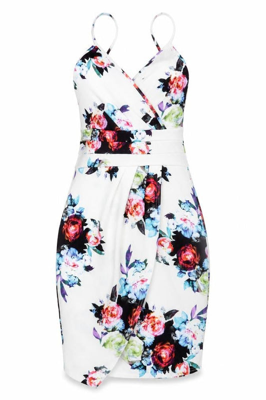 Missi London Womens Multicoloured Floral Bodycon Dress Size 12