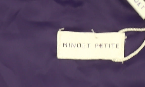 Mindet Petite Women’s Purple Sheath Dress Size 10 Knee Length Ruched