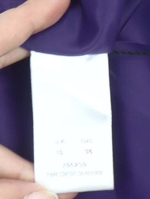 Mindet Petite Women’s Purple Sheath Dress Size 10 Knee Length Ruched
