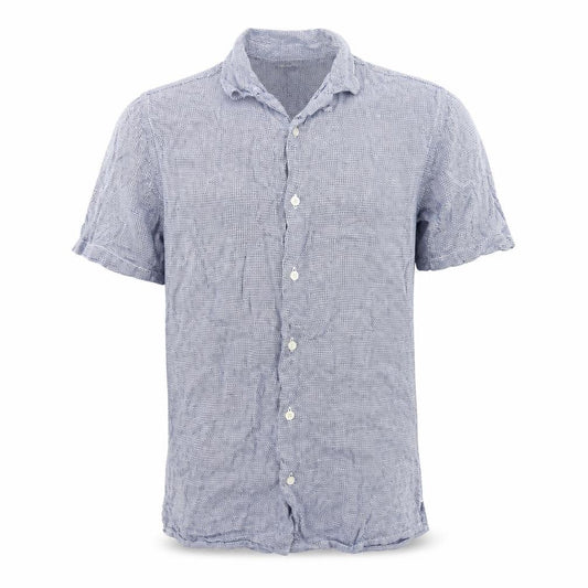 Tu Mens Blue Cotton Short Sleeve Button-Up Casual Shirt S 36-38in