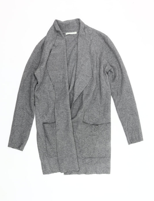 Tatuum Womens Grey Knit Cardigan S Long Sleeve Open Front