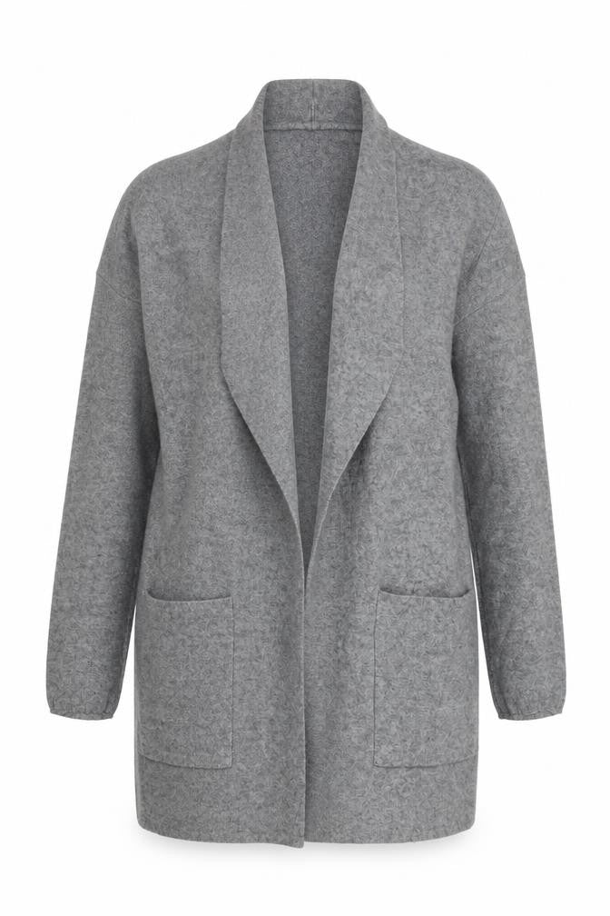 Tatuum Womens Grey Knit Cardigan S Long Sleeve Open Front