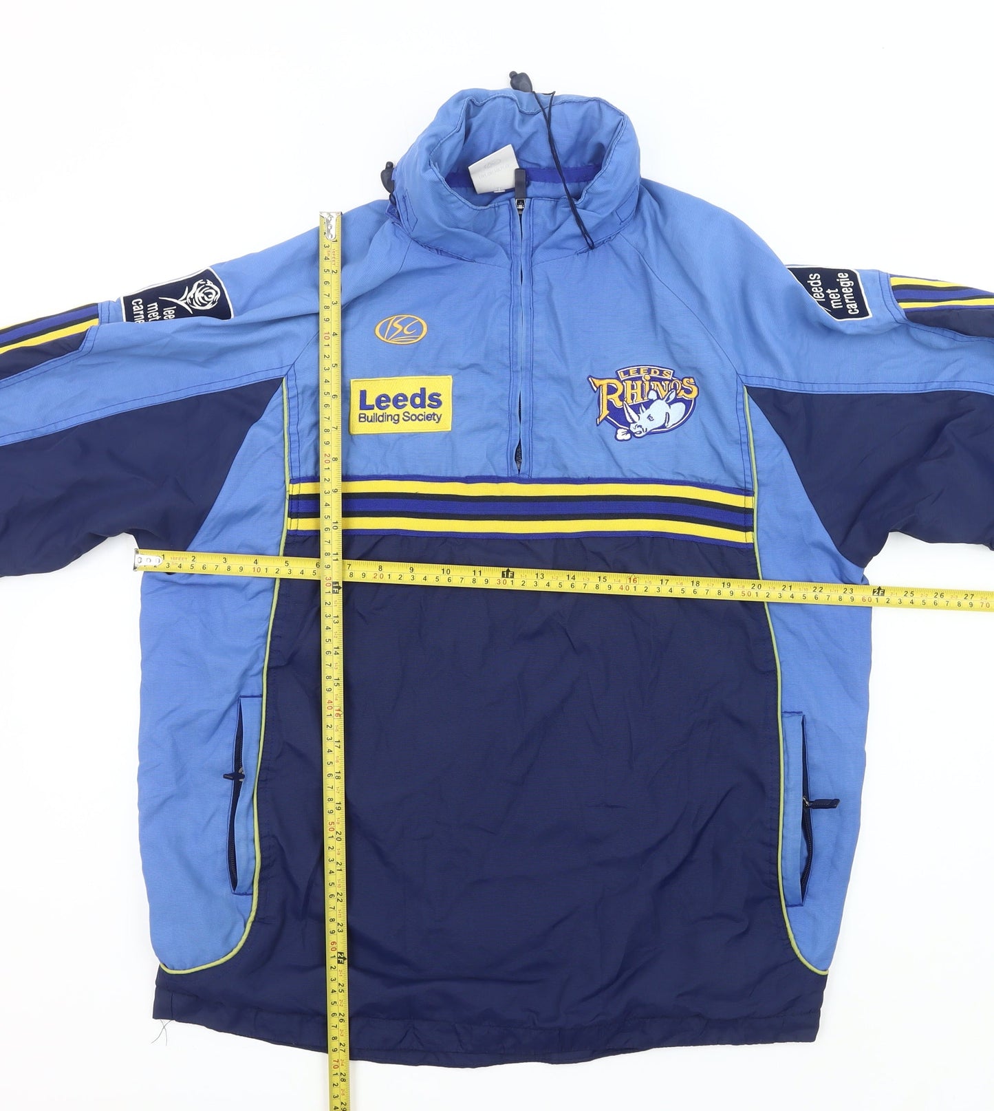 ISC Leeds Rhinos Men’s Blue Small Rugby Windbreaker Jacket