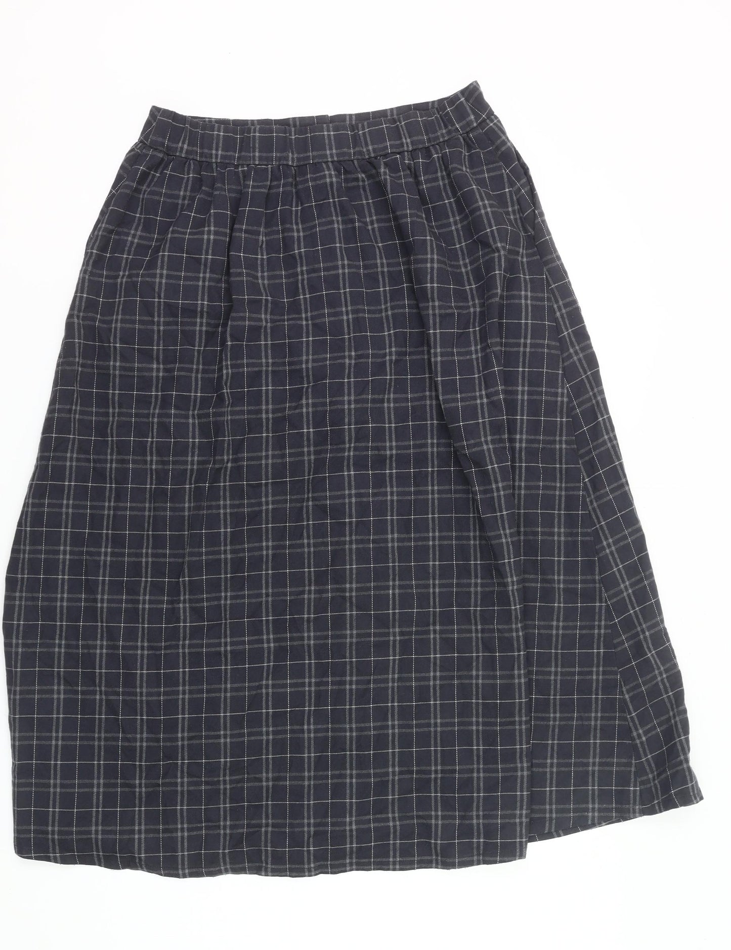 Damart Women’s Blue Check A-Line Midi Skirt UK 10