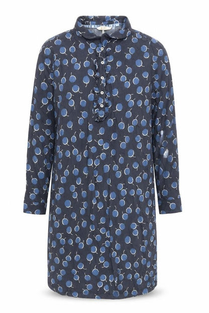 Boden Women’s Blue Polka Dot Shirt Dress Size 16 Long Sleeve Cotton