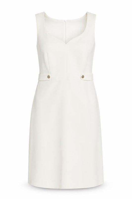 Dorothy Perkins Women Ivory Sheath Dress UK 12 Sleeveless Workwear