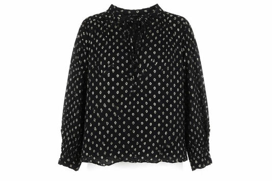 Marks and Spencer Per Una Womens Black Metallic Spot Blouse Size 14