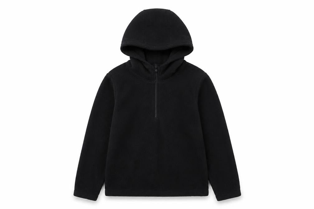 Mountain Warehouse Girls Black Fleece Hoodie 9-10 Years Pullover 1/2 Zip