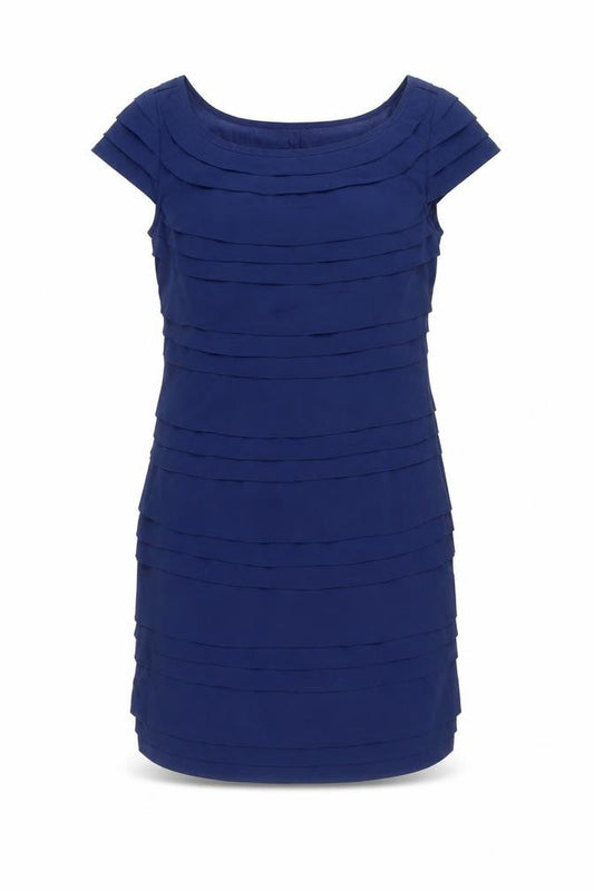 French Connection Women’s Blue Sheath Dress Size 6 Pleated Short