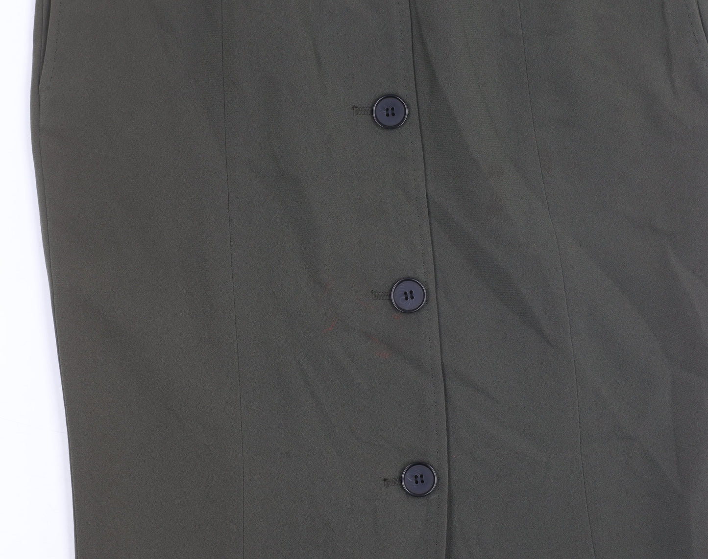 Hobbs Women’s Green Size 8 Pencil Skirt Button Detail Workwear